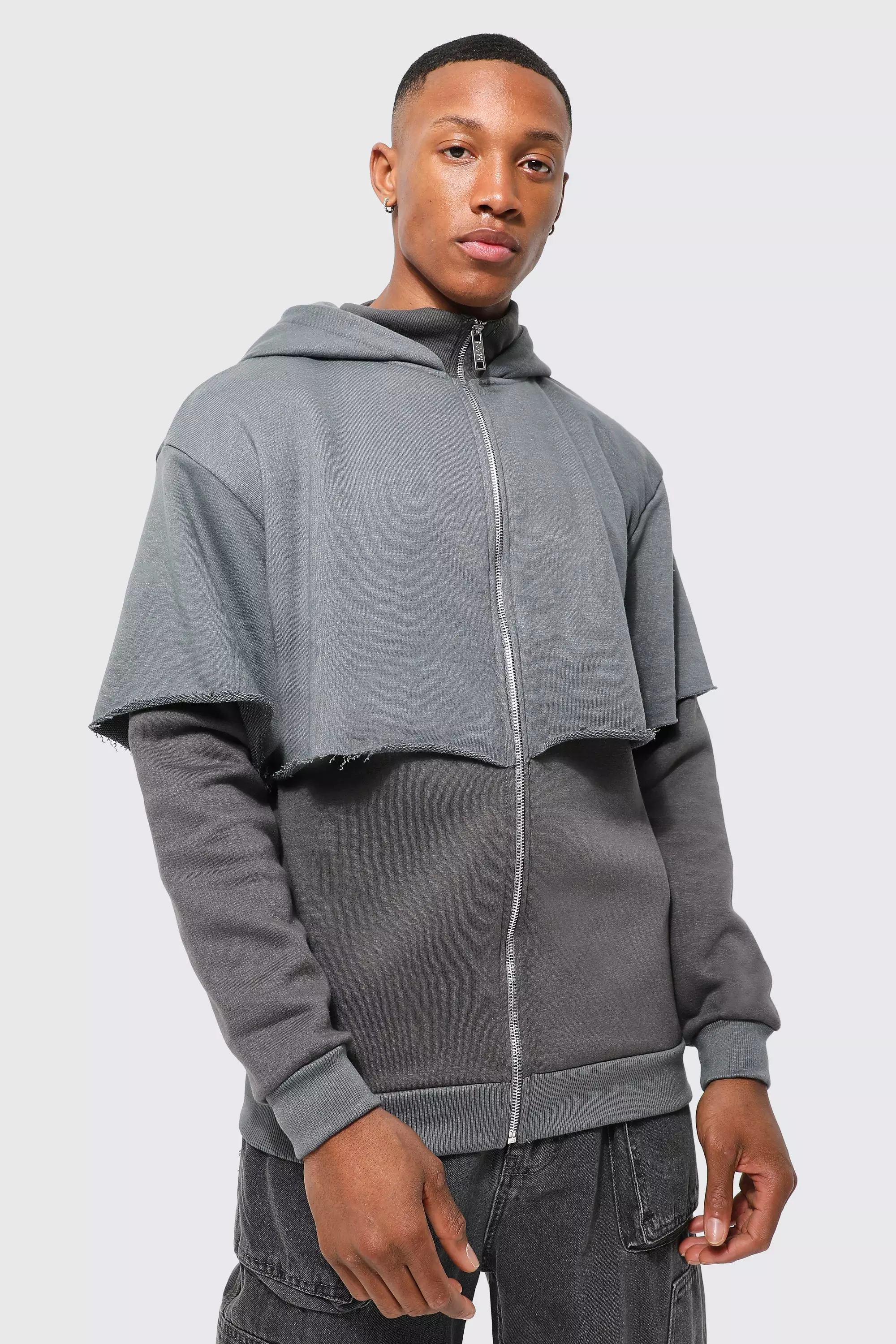 Double layer 2025 hoodie men's